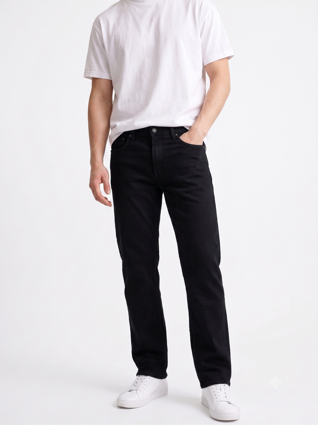 STRAIGHT FIT BLACK JEANS